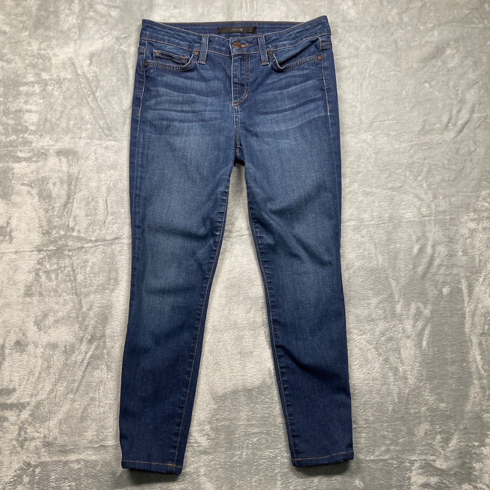 Joe's Jeans Skinny Ankle Jeans Womens 27 Blue Medium Dark Wash‎ Mid Rise Stretch